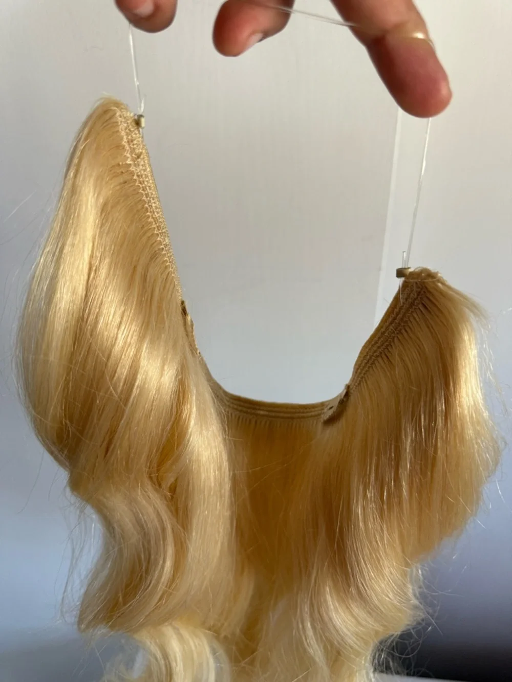 16” 100% Human Blonde Hair Extensions with Invisible Wire